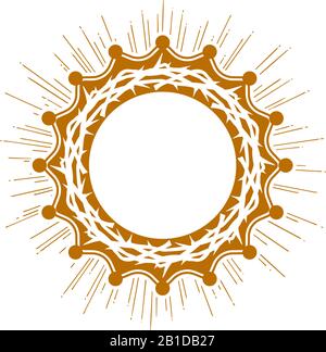 crown of thorns, easter religious symbol of Christianity hand drawn vector illustration sketch logo Stock Vector