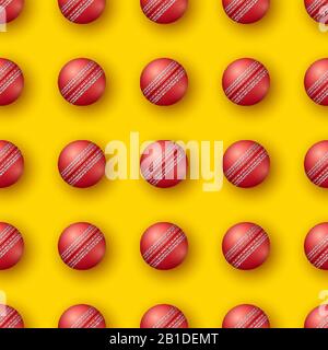 Cricket sport seamless pattern. Stock Vector