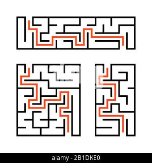 A set of mazes. Game for kids. Puzzle for children. Labyrinth conundrum. Vector illustration Stock Vector