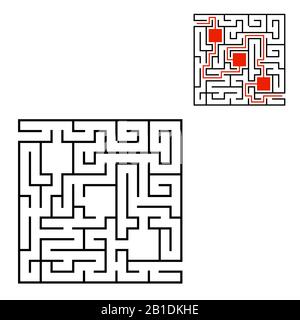 Abstact labyrinth. Game for kids. Puzzle for children. Maze conundrum. Vector illustration Stock Vector