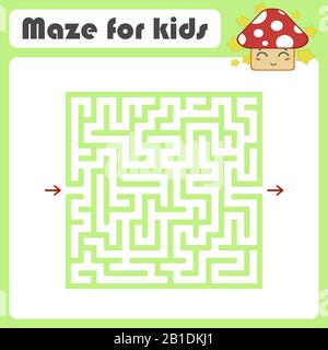 Maze. Game for kids. Funny labyrinth. Education developing worksheet. Activity page. Puzzle for children. Cute cartoon style. Riddle for preschool. Lo Stock Vector