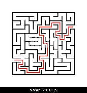 Abstact labyrinth. Game for kids. Puzzle for children. Maze conundrum. Vector illustration. Stock Vector