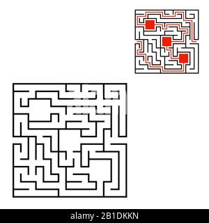 Abstact labyrinth. Game for kids. Puzzle for children. Maze conundrum. Vector illustration Stock Vector