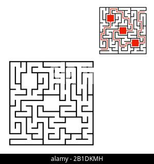 Abstact labyrinth. Game for kids. Puzzle for children. Maze conundrum. Vector illustration Stock Vector