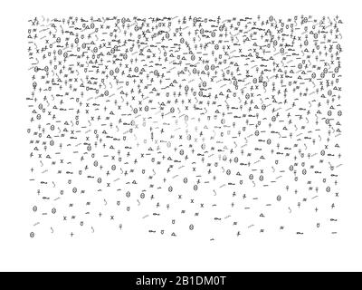 Colored confetti backgrounds. Hand drawn Egypt signs futuristic. Confetti new background bokeh. Stock Vector