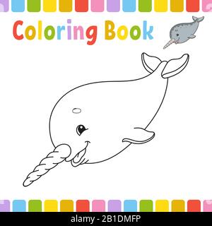Coloring book pages for kids. Cute cartoon vector illustration Stock Vector