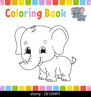 Coloring book pages for kids. Cute cartoon vector illustration Stock Vector