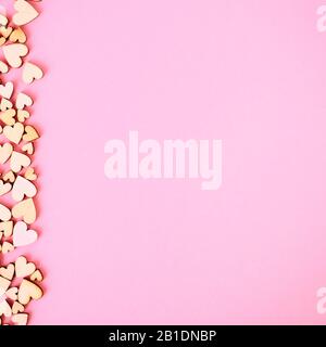 Valentine's heart background and free space for lettering. Color pink Stock Photo
