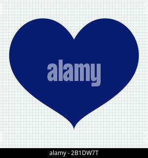 Card suit heart. Icon on lined paper background Stock Vector