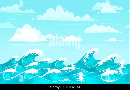 cartoon ocean waves background