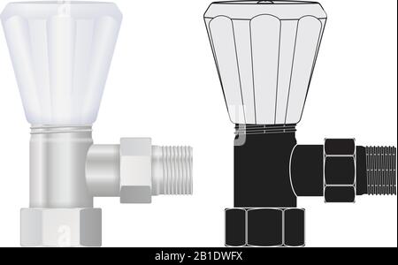 Water tap. Outline drawing Stock Vector