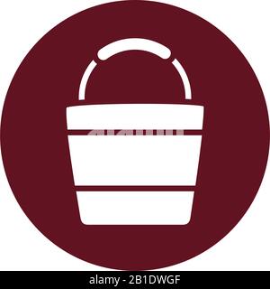 sand bucket block style icon Stock Vector