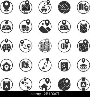 Icon solid pin location store and home, maps delivery. Editable file ...