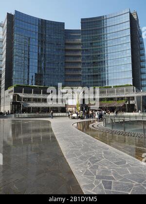 Milan Italy, Porta Nuova District. Gae Aulenti Square. Stock Photo