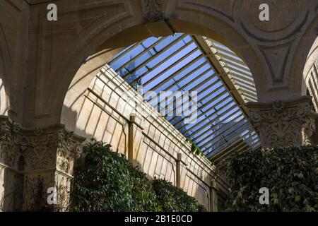 Interior of The Orangery at Castle Ashby Gardens, UK; built in 1872 to ...