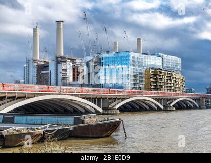 The famous Art Deco Battersea Power Station renovation to create retail space, exhibitions space, offices and apartments, called Circus West Village. Stock Photo