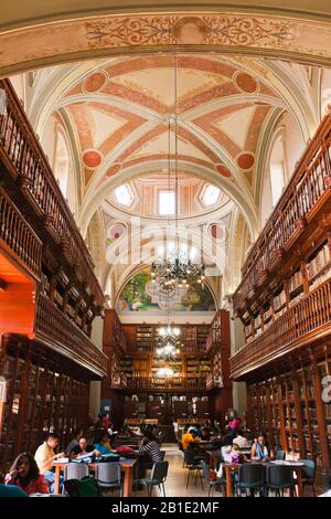 The library of Morelia, Historic Centre of Morelia, state of Michoacan, Mexico, Central America Stock Photo