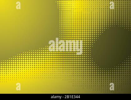 yellow dot halftone green gradient background. yellow dot with texture vector Stock Vector