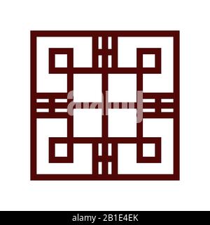 Geometric unique korean traditional pattern. Vector illustration. Stock Vector