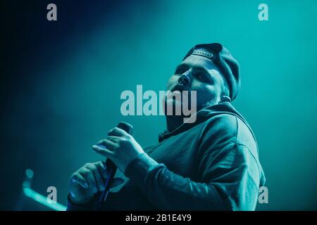 Copenhagen, Denmark. 21st, February 2020. The English rapper Jaykae performs a live concert at Royal Arena in Copenhagen. (Photo credit: Gonzales Photo - Nikolaj Bransholm). Stock Photo