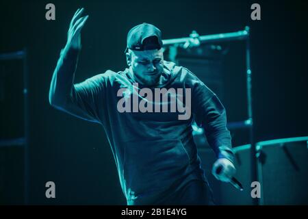 Copenhagen, Denmark. 21st, February 2020. The English rapper Jaykae performs a live concert at Royal Arena in Copenhagen. (Photo credit: Gonzales Photo - Nikolaj Bransholm). Stock Photo