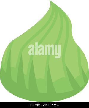 Green wasabi icon, isometric style Stock Vector