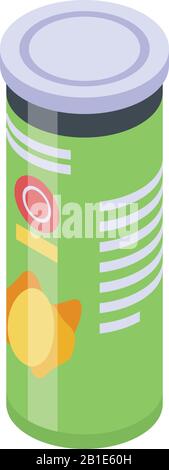 Chips potato cylinder box icon, isometric style Stock Vector