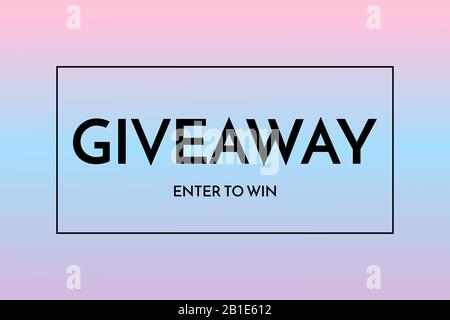 Giveaway banner template. Time for Giveaway phrase on blue and pink background. Stock Vector