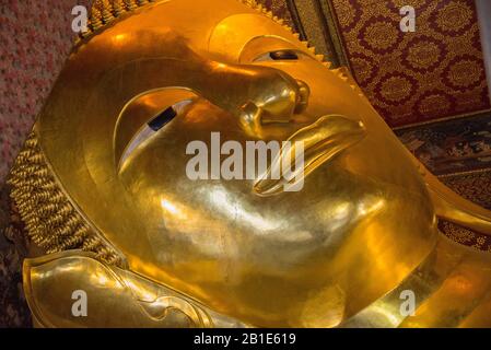 Asia, Thailand, Bangkok, Wat Pho, the reclining Buddha Stock Photo