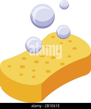 Car wash sponge icon, isometric style Stock Vector