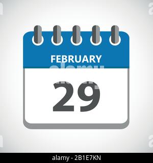29 february in the leap year calendar vector illustration EPS10 Stock Vector