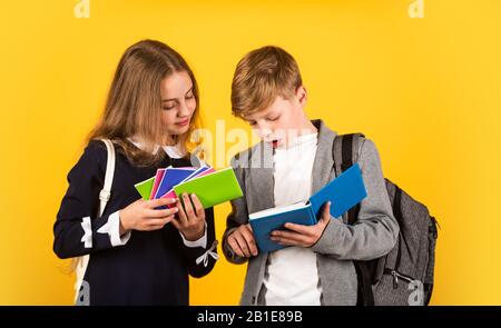 Talent development. International students exchange. School knowledge. Better together. Student ready for lessons. Regular school program. School education for advanced level. Classes for teens. Stock Photo