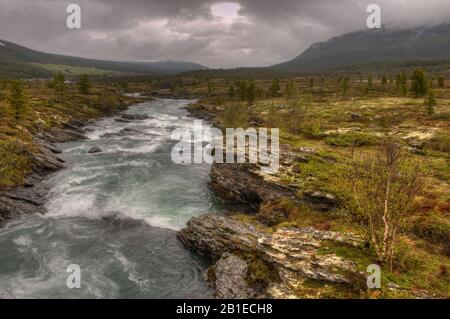 Mountain Creek Jotunheimen, Norway, Bygdin Stock Photo
