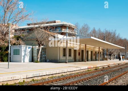 SALOU SPAIN FEBRUARY 22 2020 A view of the train station of