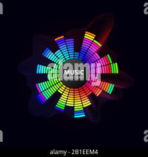 vector sound wave. radial equalizer. dynamic volume Stock Vector