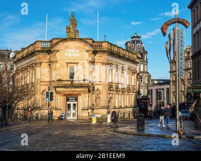 Sunlit former Clydesdale Bank Building on the High Street in Dundee Scotland Stock Photo