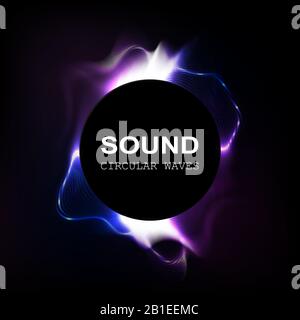 vector sound wave. radial equalizer. dynamic volume Stock Vector