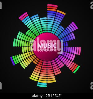 vector sound wave. radial equalizer. dynamic volume Stock Vector