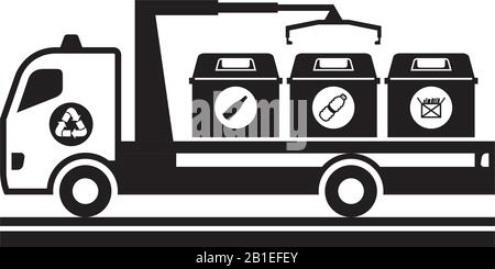 Separate waste transportation – vector illustration Stock Vector