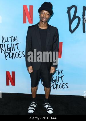 Hollywood, United States. 24th Feb, 2020. HOLLYWOOD, LOS ANGELES, CALIFORNIA, USA - FEBRUARY 24: Lamar Johnson arrives at the Los Angeles Special Screening Of Netflix's 'All The Bright Places' held at ArcLight Hollywood on February 24, 2020 in Hollywood, Los Angeles, California, United States. (Photo by Xavier Collin/Image Press Agency) Credit: Image Press Agency/Alamy Live News Stock Photo