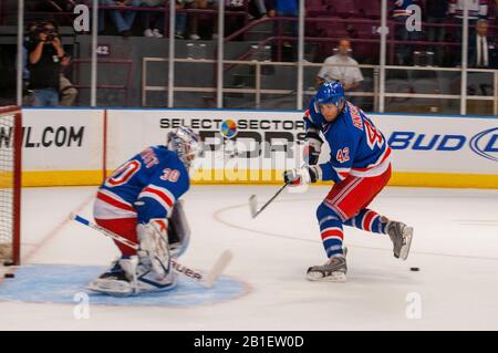 Ice hockey league NHL match Rangers at MSG. When you talk about the great sporting venues, Madison Square Garden should be near the top of the list. H Stock Photo