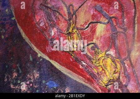 Abstract dark wine red marsala and golden background Stock Photo