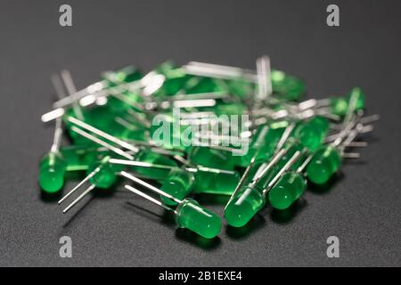 Set of colored LED light-emitting diode (LED) on background Stock Photo