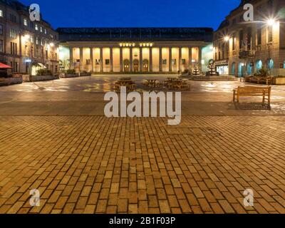 City Square and Caird Hall at dusk Dundee Scotland Stock Photo