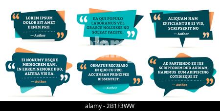 Quote remark frames. Quotation frame, quotes and mention quotations remarks templates vector set Stock Vector