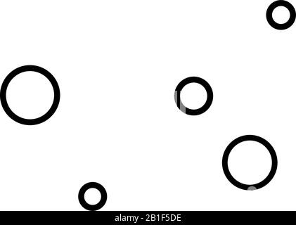 Bubbles icon, circles logo, sphere composition, round black lines, minimalistic concept element, vector rings on white background. Stock Vector