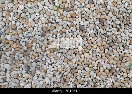 Pebble circle marble rocks pavement texture background Stock Photo