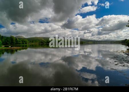 Beautiful riverscape of county Kerry near Kenmare, Ireland. Stock Photo