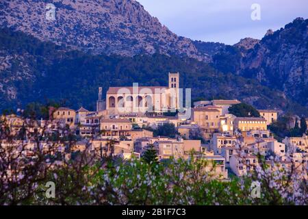 Selva in the morning light, Raiguer region, Serra de Tramuntana, Majorca, Balearic Islands, Spain Stock Photo