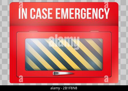 Empty red box with in case of emergency Stock Vector